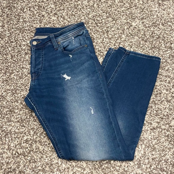Jack & Jones Distressed Blue Jean - Picture 3 of 10